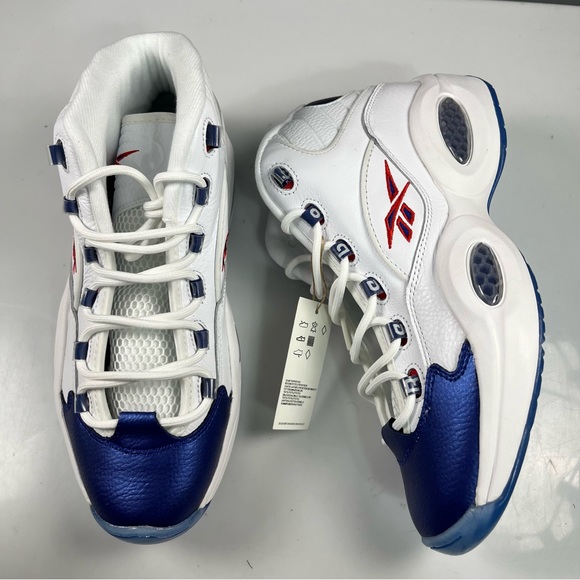 Reebok Question Mid Blue Toe 2022 “Allen Iverson” GX0227 Mens - Picture 2 of 9